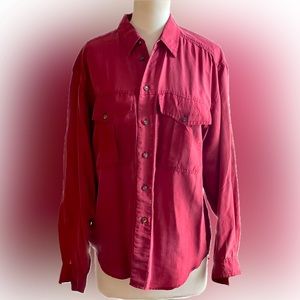 Vintage silk button up shirt size M